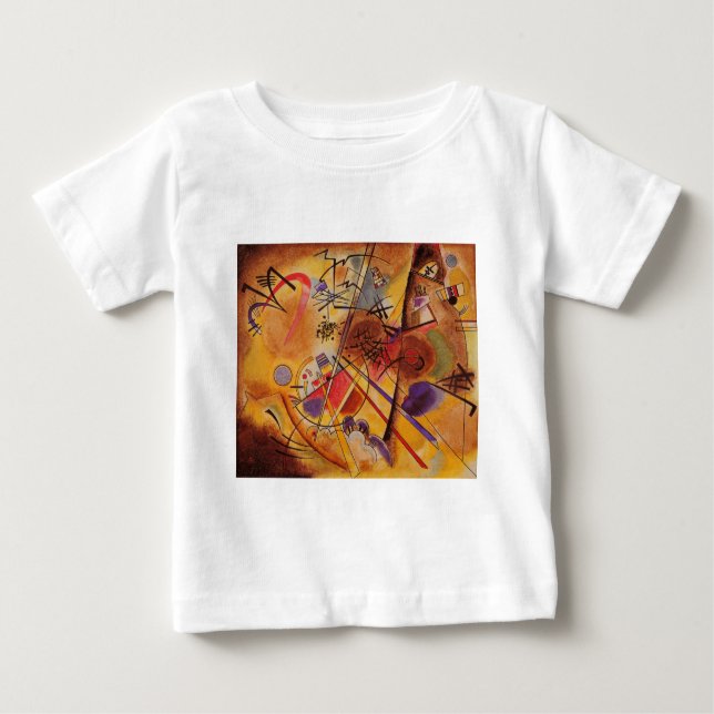 Camiseta Para Bebê Kandinsky Abstrato Trabalho de arte (Frente)