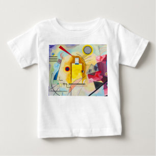 Camiseta Para Bebê Kandinsky amarelo-vermelho-azul