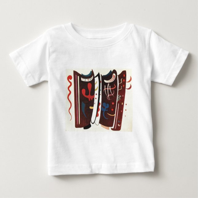 Camiseta Para Bebê Kandinsky Brown com Abstrato suplementar (Frente)
