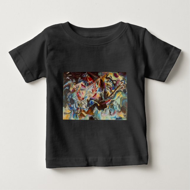 Camiseta Para Bebê Kandinsky Composition VI Abstrato Pintura (Frente)