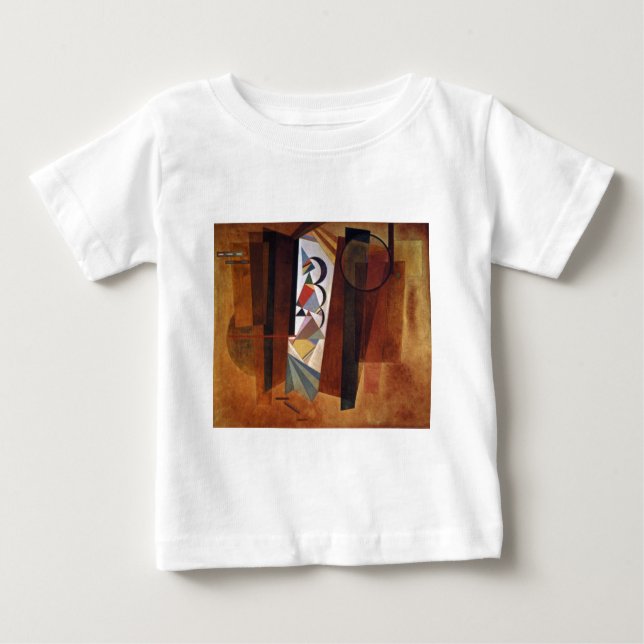 Camiseta Para Bebê Kandinsky Development in Brown Abstrato Painting (Frente)