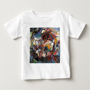 Camiseta Para Bebê Kandinsky Moscou I Cityscape Abstrato Painting