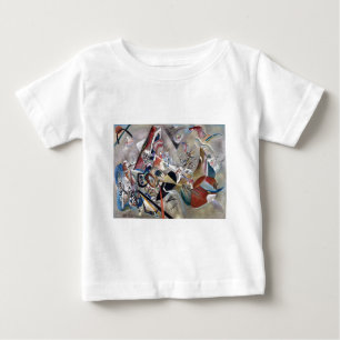 Camiseta Para Bebê Kandinsky Na Trabalho de arte Cinza Da Abstrato