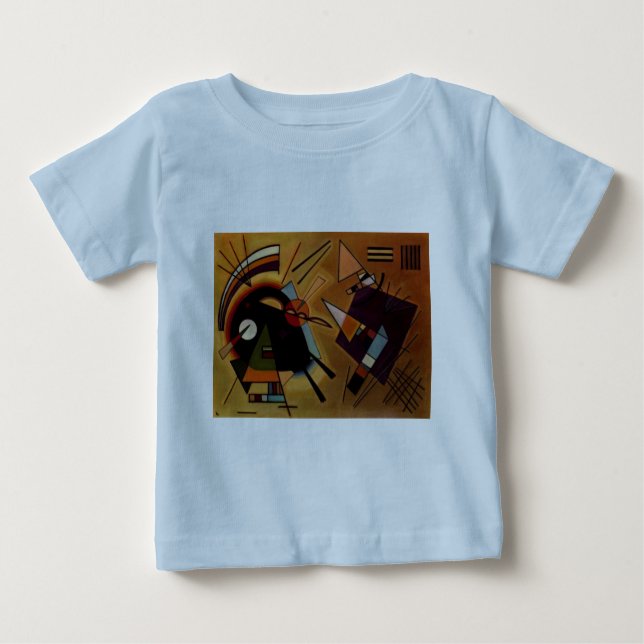 Camiseta Para Bebê Kandinsky Preto Violeta (Frente)