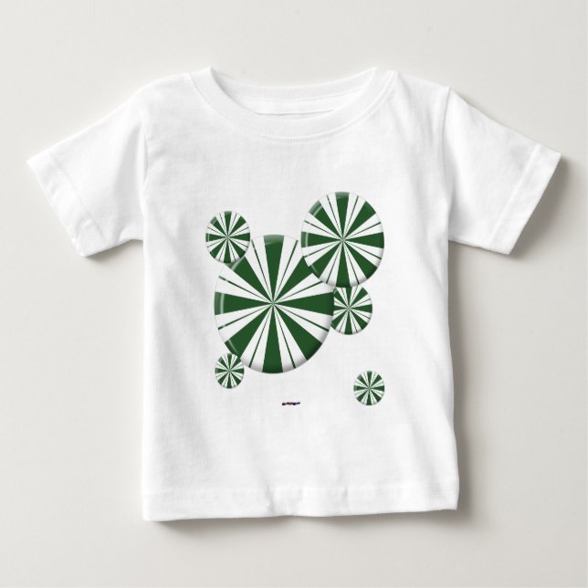 Camiseta Para Bebê Kandy de Stripe de Spearmint (Frente)