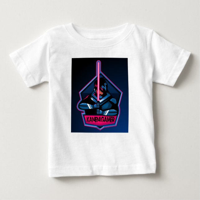 Camiseta Para Bebê KANENI GAMER jogando games incríveis (Frente)
