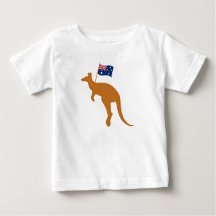 Camiseta Para Bebê kangaroo australia flag