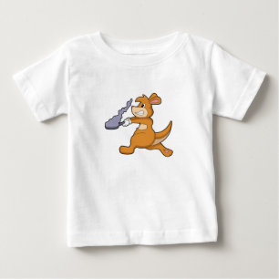 Camiseta Para Bebê Kangaroo como cozinheiro com Pan