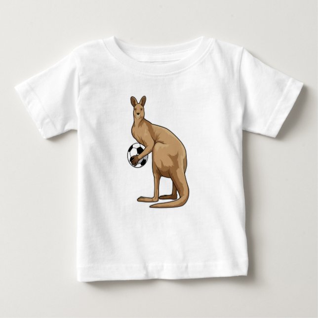Camiseta Para Bebê Kangaroo no Esporte do Futebol (Frente)