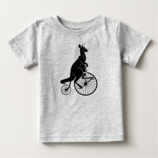 Camiseta Para Bebê Kangaroo Riding Vintage Bike Rompwe