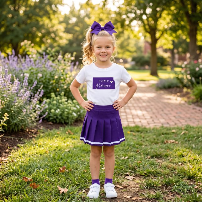 Camiseta Para Bebê Kansas Caseiro | Roxo e Branco (Criador carregado)