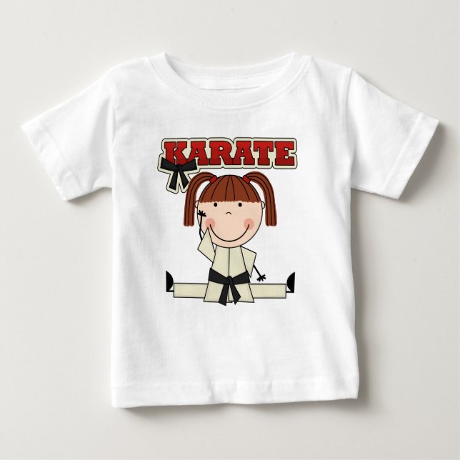 Camiseta Para Bebê KARATE - Brunette Girl T-shirts e presentes (Frente)