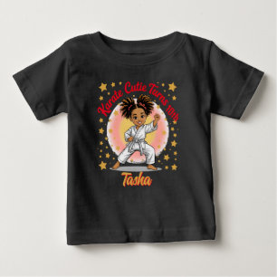 Camiseta Para Bebê Karate Cutie Birthday Girl Celebrando Arte Marcial