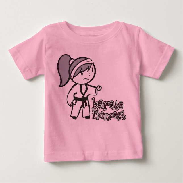 Camiseta Para Bebê Karate Princess (Frente)