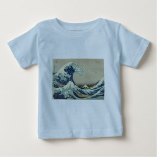 Camiseta Para Bebê Katsushika Hokusai: A Grande Onda em Kanagawa