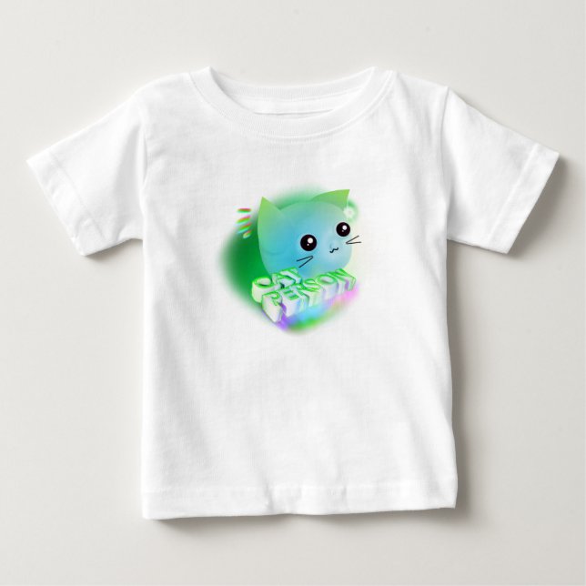 Camiseta Para Bebê Kawaii Cartoon Kitten (Frente)