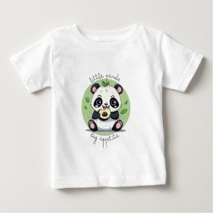 Camiseta Para Bebê Kawaii Cute Baby Panda Comendo Avocado