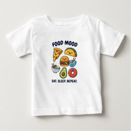Camiseta Para Bebê Kawaii Fast Food Mood Patterns