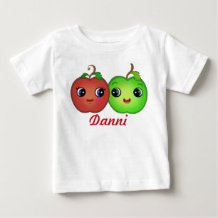 Camiseta Para Bebê Kawaii feito sob encomenda Apple ama o Bodysuit do