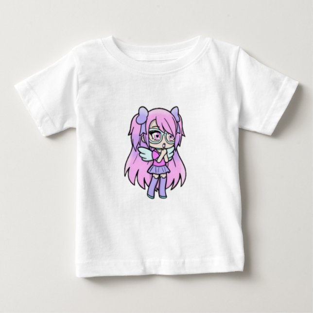 Camiseta Para Bebê kawaii,gacha,gacha,gacha,gacha,fofo,amor (Frente)