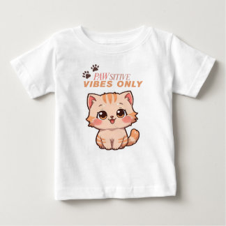 Camiseta Para Bebê Kawaii Gato Design_Baby Shirts