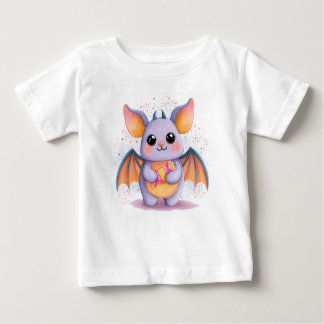 Camiseta Para Bebê Kawaii Halloween Bat T-Shirt