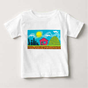 Camiseta Para Bebê Kawaii House e Hill