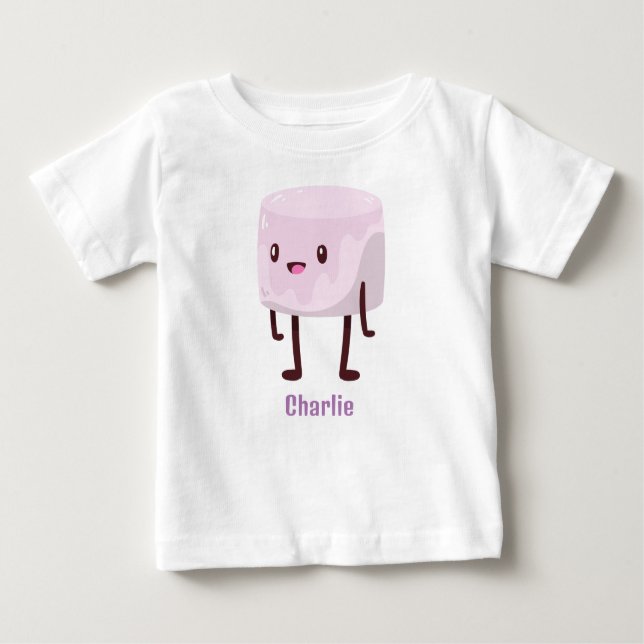 Camiseta Para Bebê Kawaii Marshmallow Baby T-Shirt Personalizado (Frente)