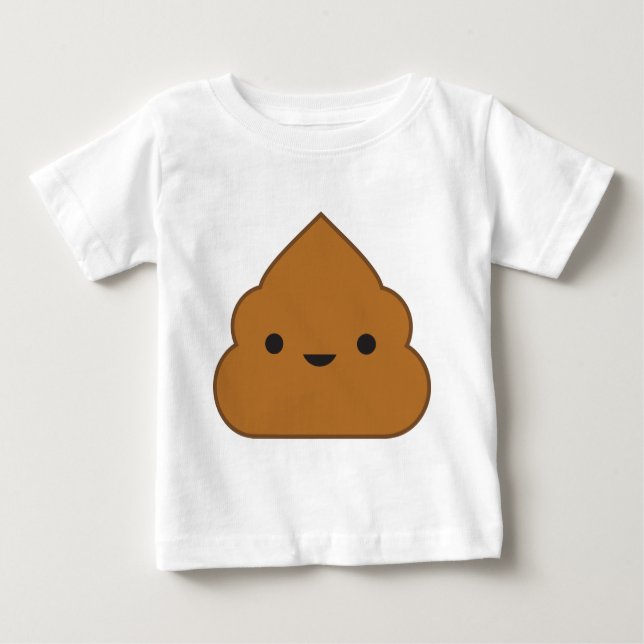 Camiseta Para Bebê Kawaii Poop (Frente)