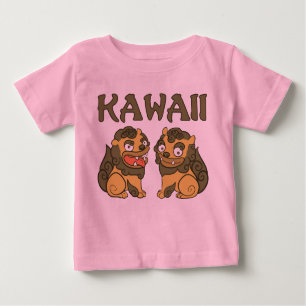 Camiseta Para Bebê Kawaii Shisa Creeper