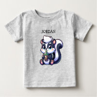 Kawaii Skunk Bonito com Chá de Bolha Personalizado