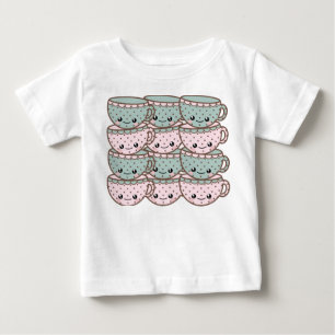 Camiseta Para Bebê Kawaii Tea Cups