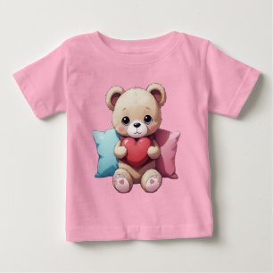 Camiseta Para Bebê Kawaii Teddy Bear