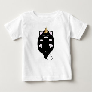 Camiseta Para Bebê Kawaii Unicorn Cat Belly