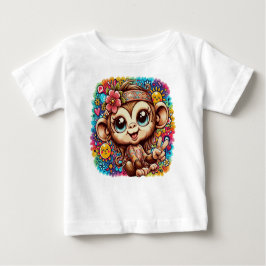 Camiseta Para Bebê Kay the Peace Monkey Baby Tee - Gentle Vibes