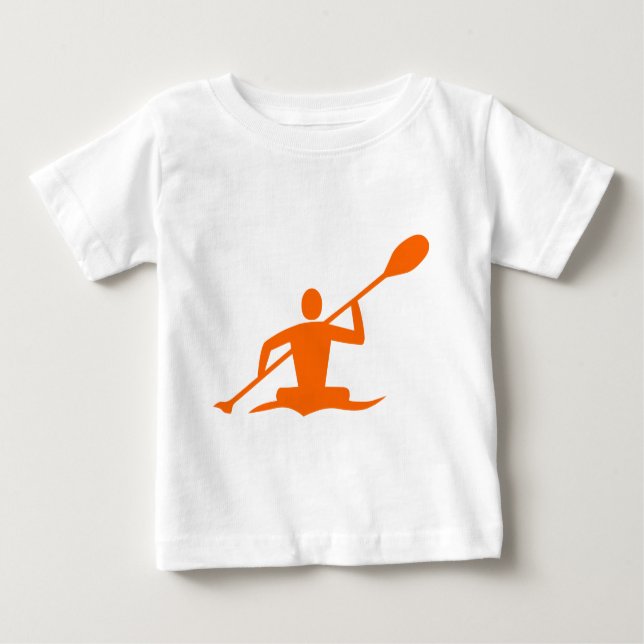 Camiseta Para Bebê Kayaking - Laranja (Frente)