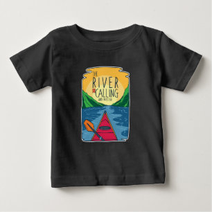 Camiseta Para Bebê Kayaking - O Rio Está Ligando E Eu Tenho Que Ir