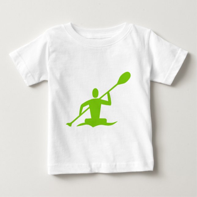 Camiseta Para Bebê Kayaking - Verde marciano (Frente)
