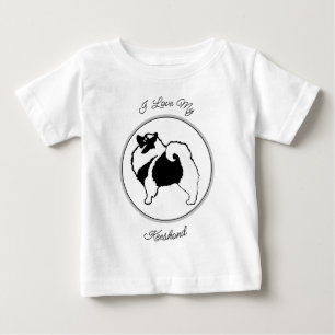 Camiseta Para Bebê Keeshond Gráficos - Arte Original de Cachorro Fofa