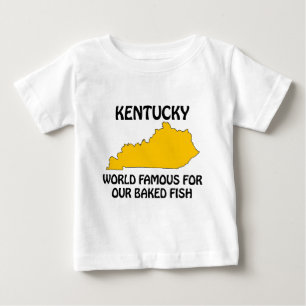 Camiseta Para Bebê Kentucky - Mundialmente Famoso por Nosso Peixe Ass