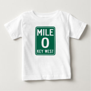 Camiseta Para Bebê Key West Milha 0, Flórida EUA