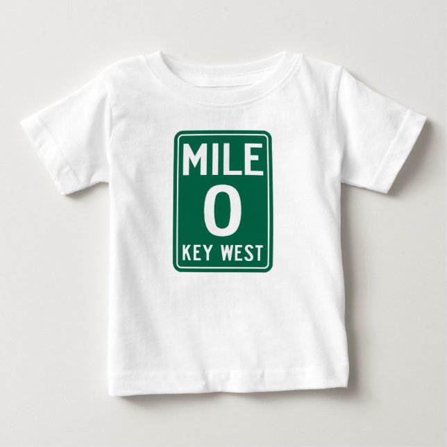 Camiseta Para Bebê Key West Milha 0, Flórida EUA (Frente)