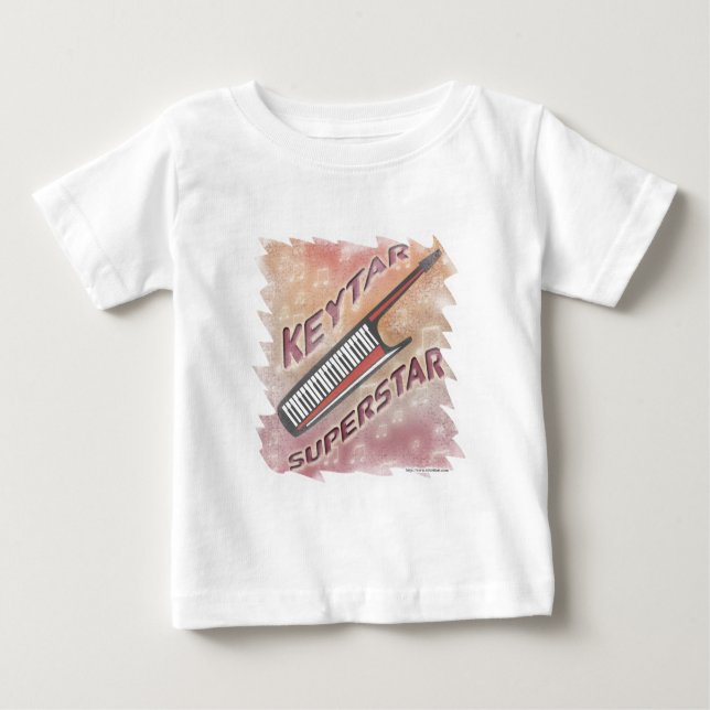 Camiseta Para Bebê Keytar Superstar (Frente)