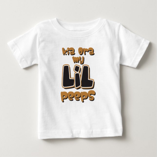 Camiseta Para Bebê Kia Ora minhas espreitadelas de LIL (Frente)