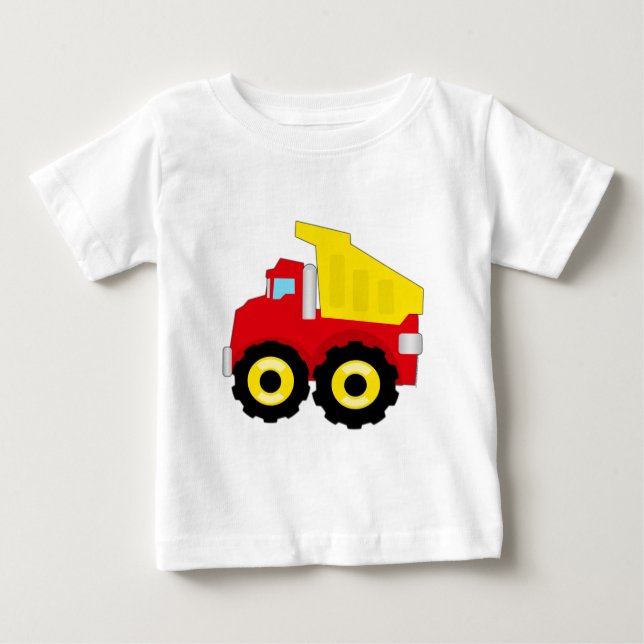 Camiseta Para Bebê Kids Construction Dumpcaminhão (Frente)