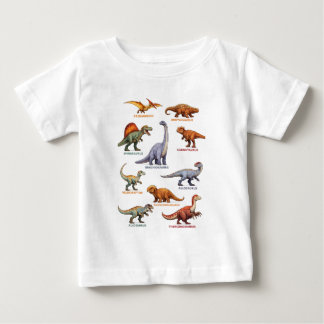 Camiseta Para Bebê Kids Dinosaur T-Shirt – Colorful Dino Names