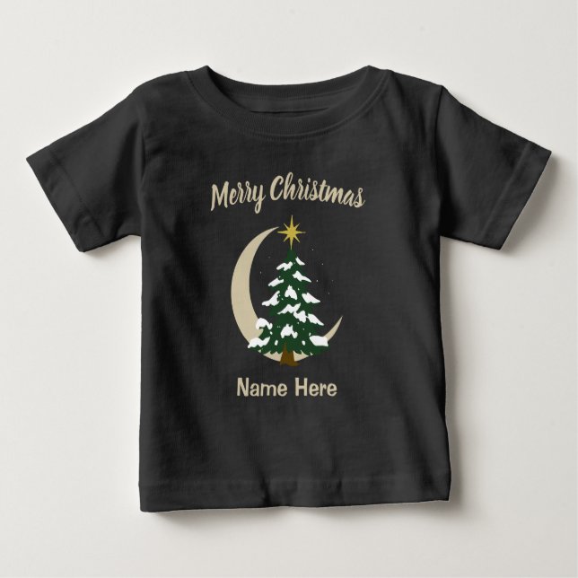 Camiseta Para Bebê Kids Pajamas Christmas Tree T-Shirt (Personalize) (Frente)