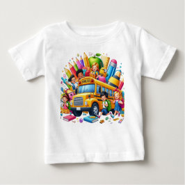 Camiseta Para Bebê Kids & School Bus Back to School Bash