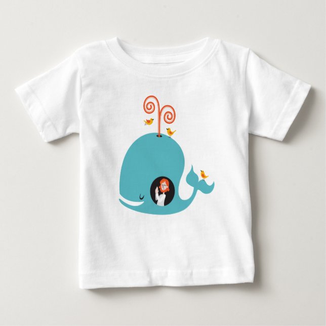 Camiseta Para Bebê Kids Shirt Bible Story Jonah And The Whale (Frente)