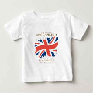 Camiseta Para Bebê King Charles III Union Jack Flag T-Shirt